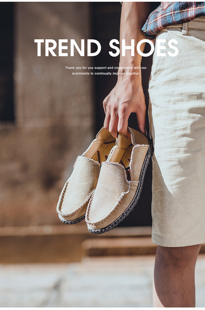 Men's Canvas Slip On Casual Moc Toe Loafers