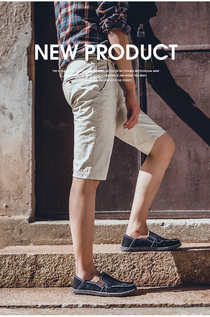 Men's Canvas Slip On Casual Moc Toe Loafers