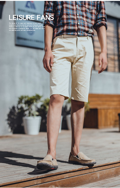 Men's Canvas Slip On Casual Moc Toe Loafers