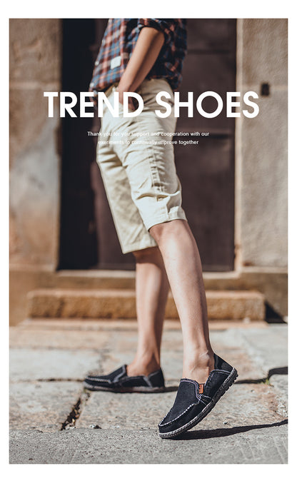 Men's Canvas Slip On Casual Moc Toe Loafers