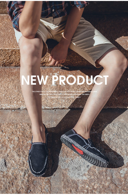 Men's Canvas Slip On Casual Moc Toe Loafers