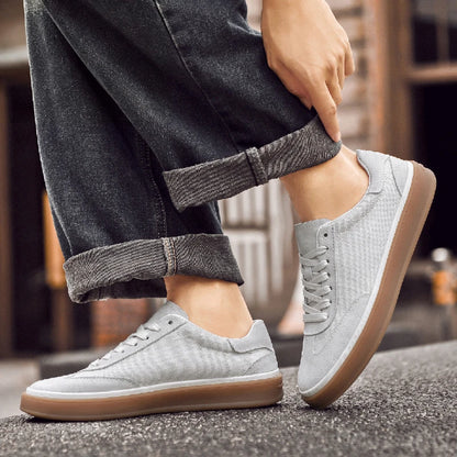 VILOCY Mens Nubuck Suede Low-top Casual Board Sneakers 