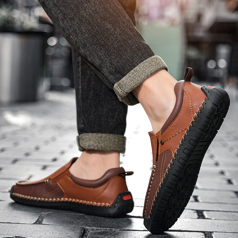 Men Casual Hand Stitched Soft Leather Loafers