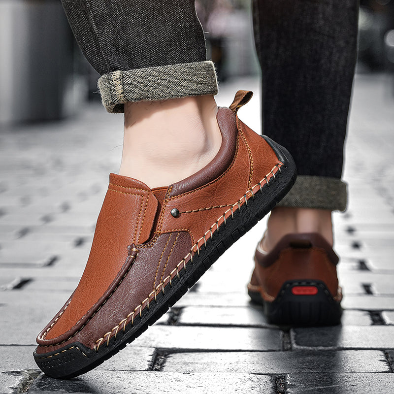 Men Casual Hand Stitched Soft Leather Loafers