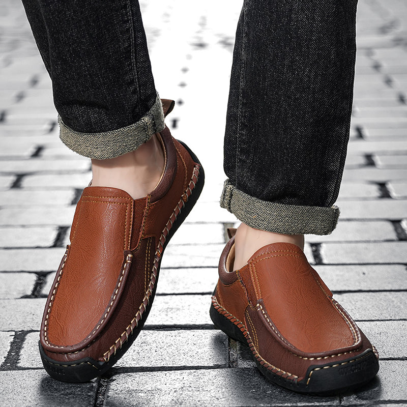 Men Casual Hand Stitched Soft Leather Loafers