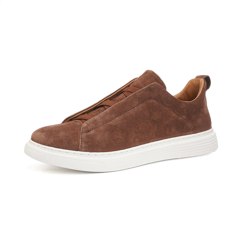Mens Suede Slip‑On Low‑Top Casual Sneakers