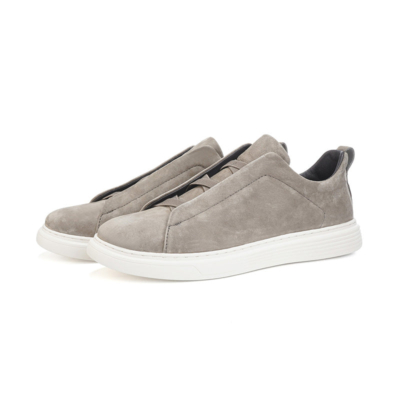 Mens Suede Slip‑On Low‑Top Casual Sneakers