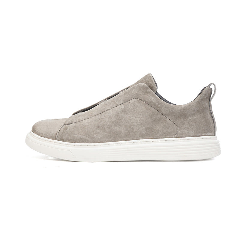 Mens Suede Slip‑On Low‑Top Casual Sneakers