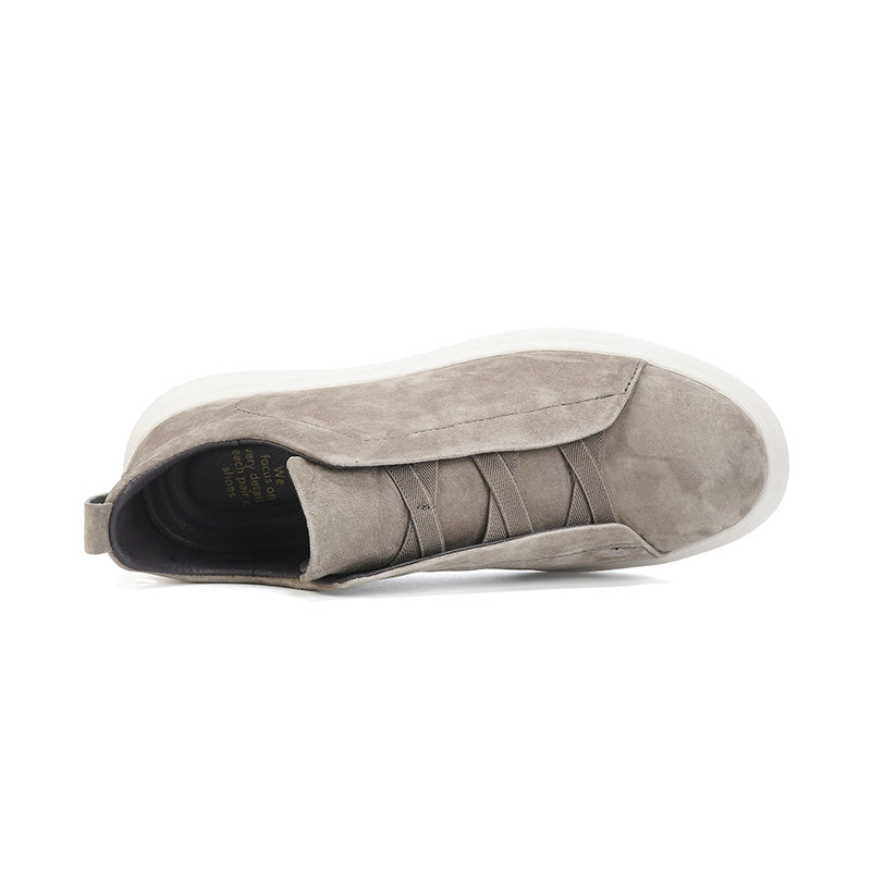 Mens Suede Slip‑On Low‑Top Casual Sneakers
