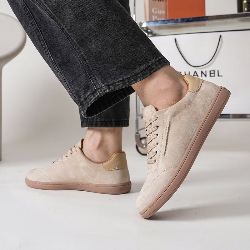 Mens Suede Leather Low Top Casual Sneakers