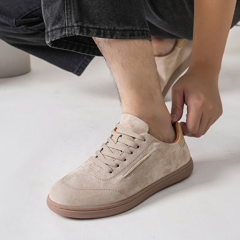 Mens Suede Leather Low Top Casual Sneakers