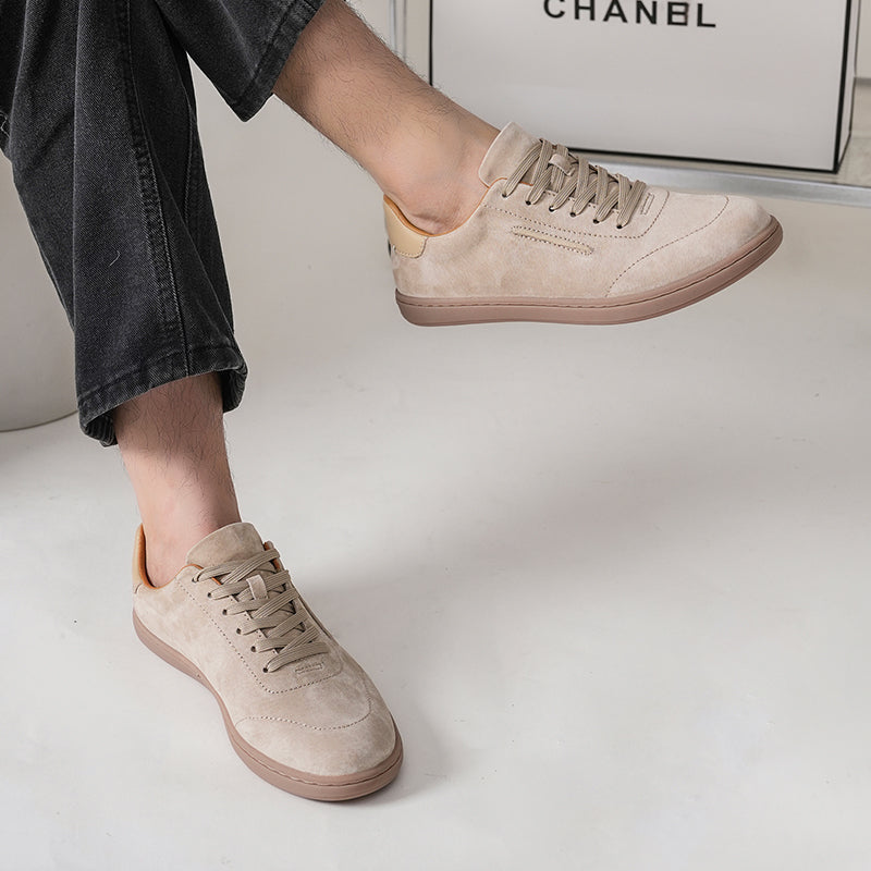 Mens Suede Leather Low Top Casual Sneakers