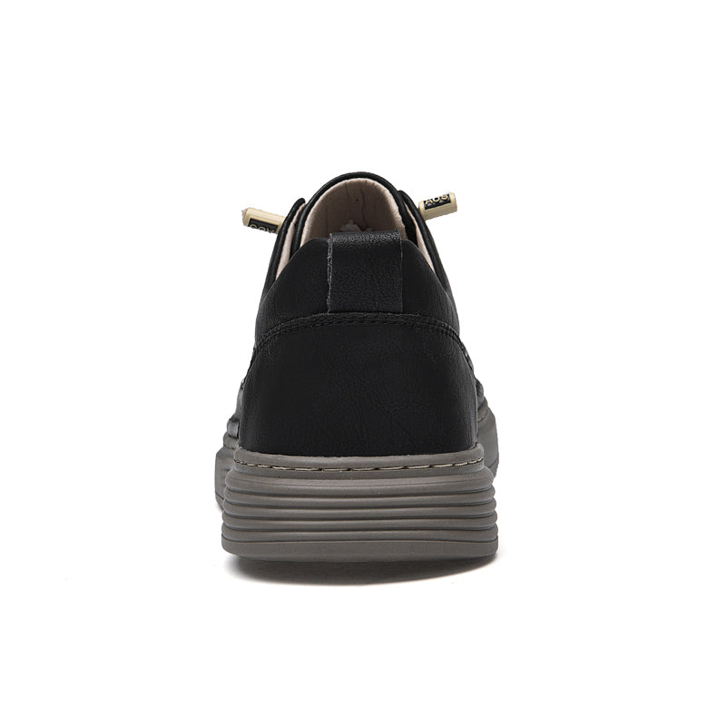 Men's Low-Tops Perforated Leather Platform Casual Oxford Shoes