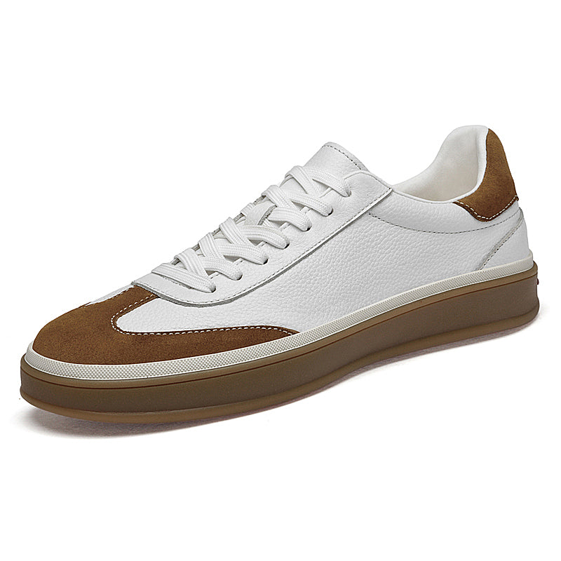 Mens Vintage Suede Patch Low‑Top Casual Sneakers