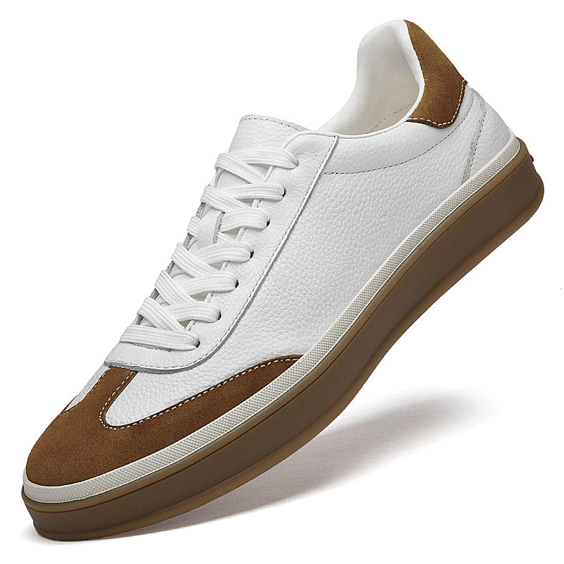 Mens Vintage Suede Patch Low‑Top Casual Sneakers