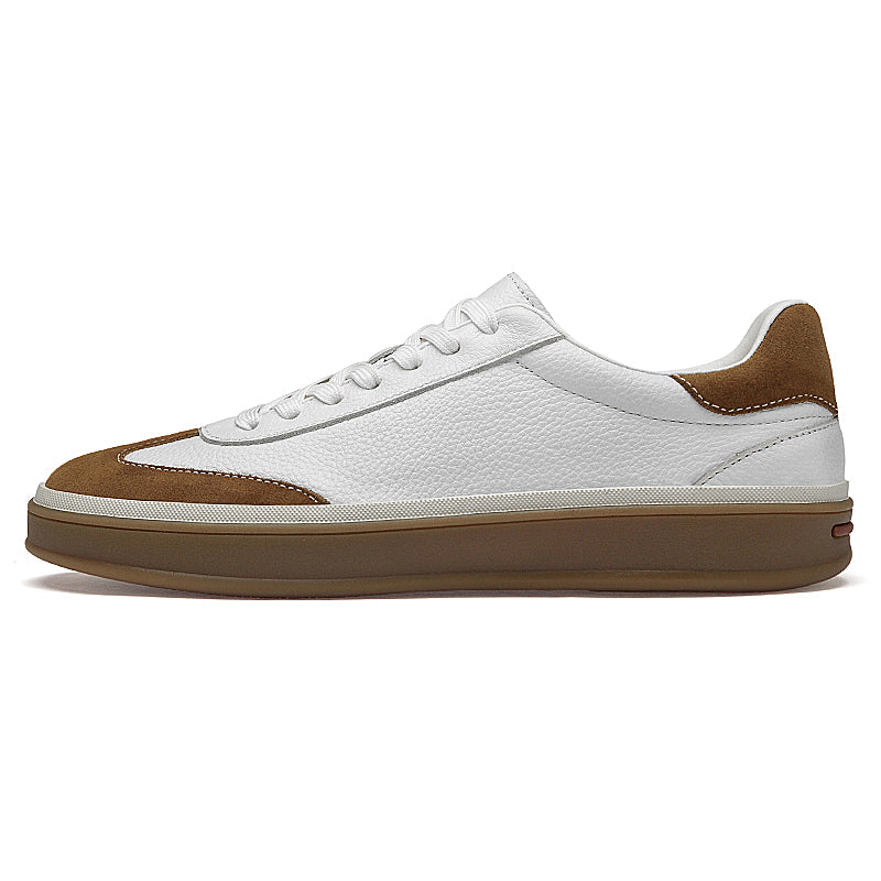 Mens Vintage Suede Patch Low‑Top Casual Sneakers