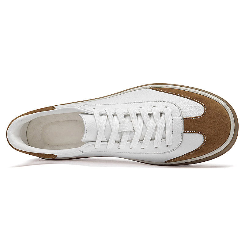 Mens Vintage Suede Patch Low‑Top Casual Sneakers