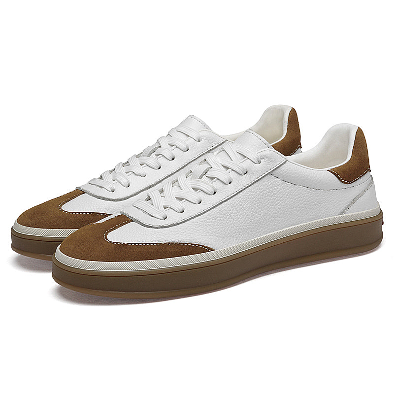 Mens Vintage Suede Patch Low‑Top Casual Sneakers