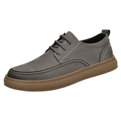 VILOCY Men's Retro Nubuck Leather Casual Oxfords Shoes In Grey