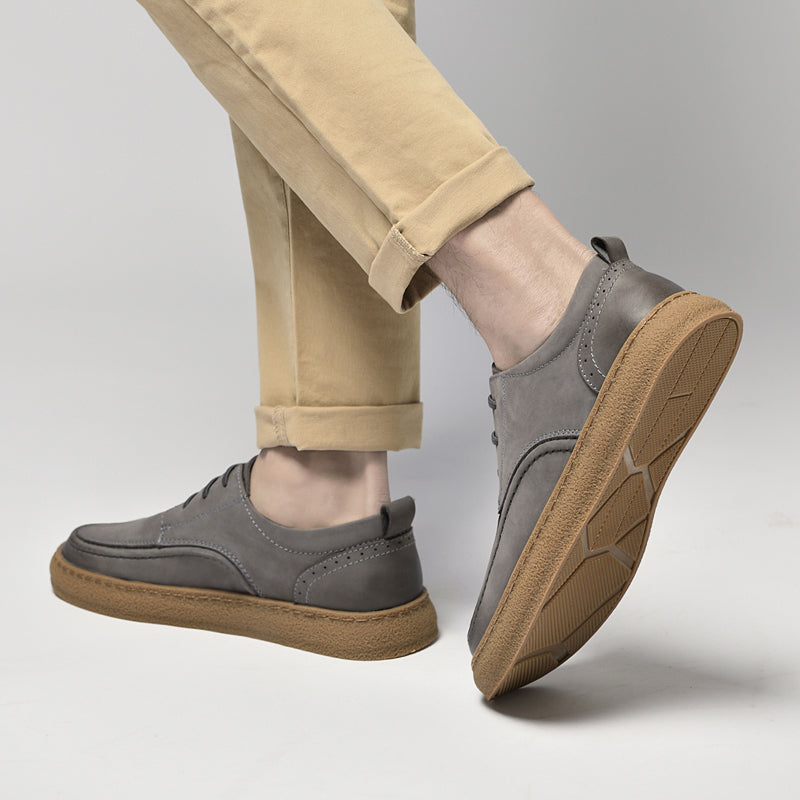 Men's Retro Nubuck Leather Casual Oxfords Shoes