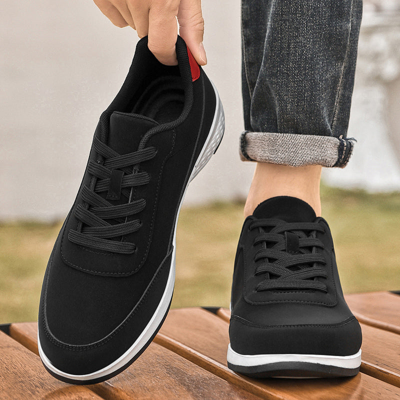 Mens Black Lightweight Low‑Top Casual Walking Shoes