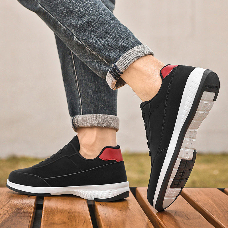 Mens Black Lightweight Low‑Top Casual Walking Shoes