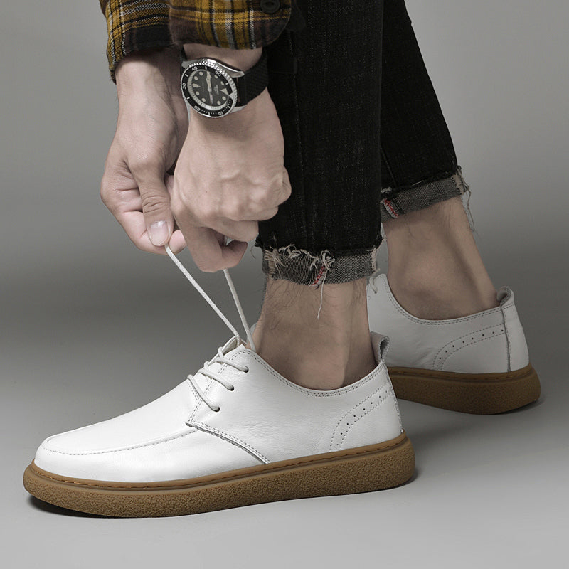 Men's Lace-Up Casual Genuine Leather Shoes Walking Oxfords Business Dress Shoes