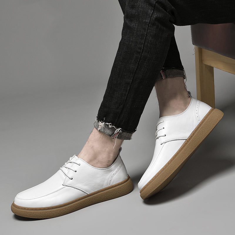 Men's Lace-Up Casual Genuine Leather Shoes Walking Oxfords Business Dress Shoes