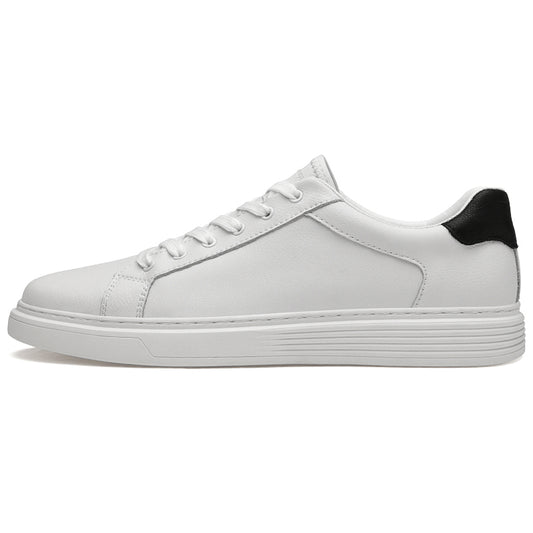 Men's Leather Low Top Lace Up Casual Board Shoes
