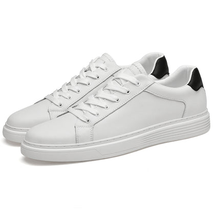 Men's Leather Low Top Lace Up Casual Board Shoes