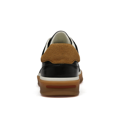 Vilocy - Men's Low Top Leather Skate Casual Sneakers In Black