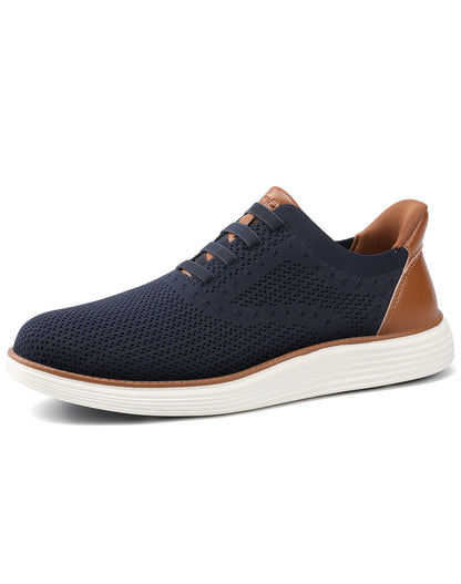 Vilocy Men's Knit Hands Free Slip-On Casual Business Oxford Shoes In Navy