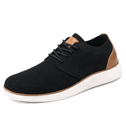 VILOCY Men's Lace Up Dress Sneakers Business Oxfords Casual Walking Shoes In Black
