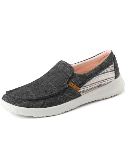 Women's Canvas Slip On Platform Casual Loafers