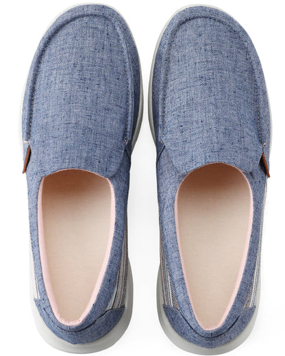 Women's Canvas Slip On Platform Casual Loafers