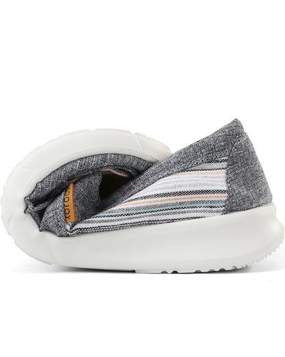 Women's Canvas Slip On Platform Casual Loafers