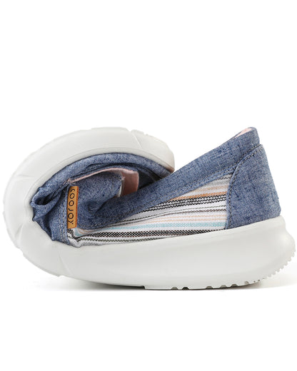 Women's Canvas Slip On Platform Casual Loafers