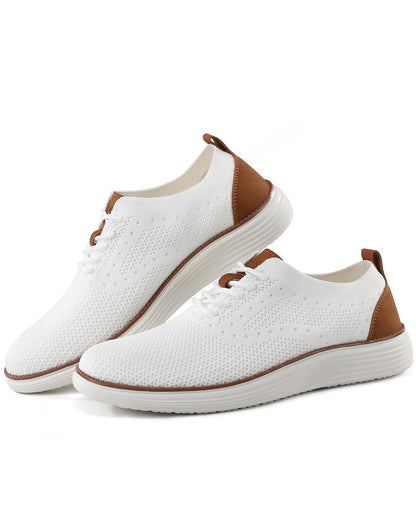 Men's Breathable Knit Lace Up Business Casual Oxford Shoes
