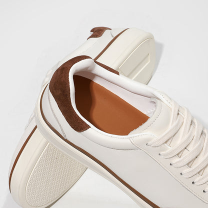 VILOCY Mens Retro Low‑Top Casual German Trainer Sneakers In White