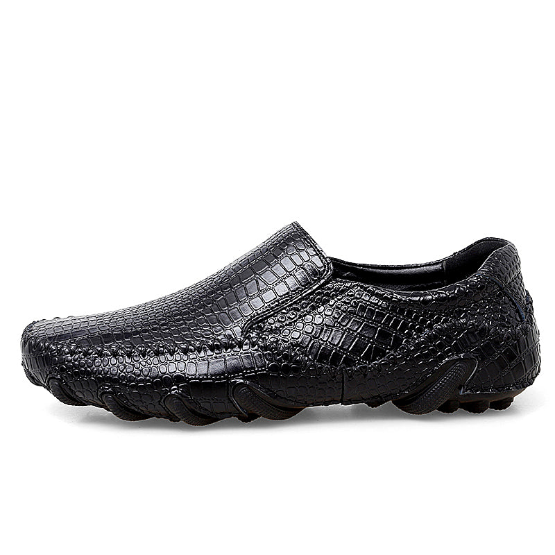 Men's Crocodile Embossed Slip On Casual Driving Loafers