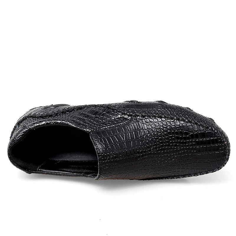Men's Crocodile Embossed Slip On Casual Driving Loafers