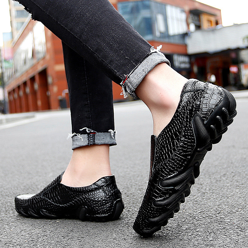 Men's Crocodile Embossed Slip On Casual Driving Loafers