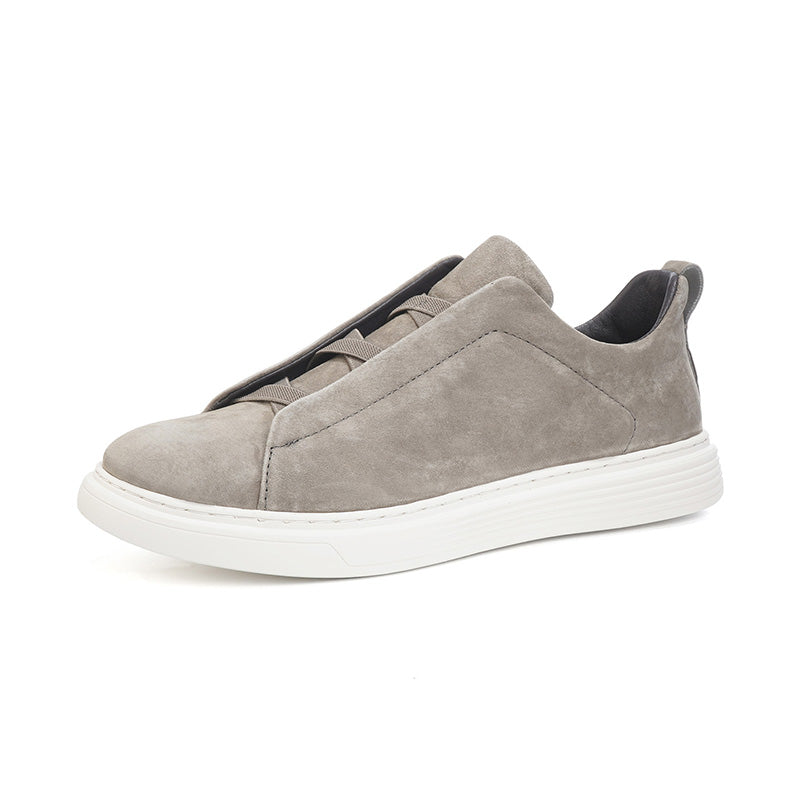 Mens Suede Slip‑On Low‑Top Casual Sneakers