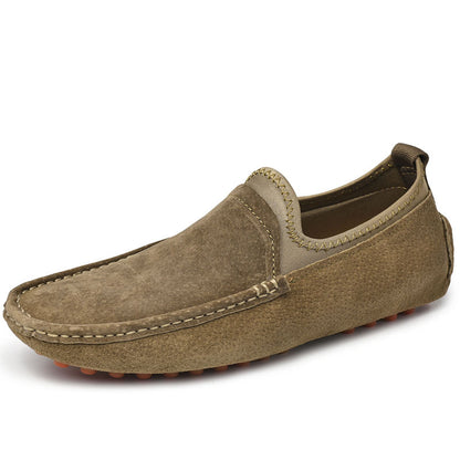 VILOCY Men's Handmade Washed Suede Slip On Driving Loafers