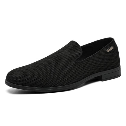 VILOCY Men's Breathable Knit Mesh Slip On Casual Loafers Shoes In Black