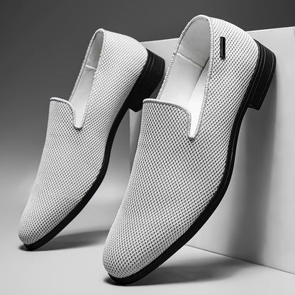 VILOCY Men's Breathable Knit Mesh Slip On Casual Loafers Shoes