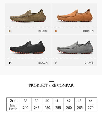 VILOCY Men's Handmade Washed Suede Slip On Driving Loafers