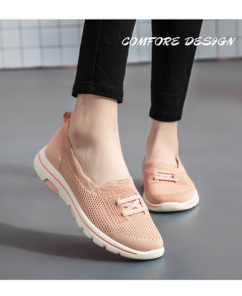 Women's Casual Walking Shoes Slip On Loafer Comfortable Lightweight Breathable Knitted Shoes Fashion Sneakers