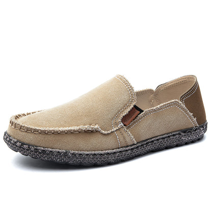 Men's Canvas Slip On Casual Moc Toe Loafers
