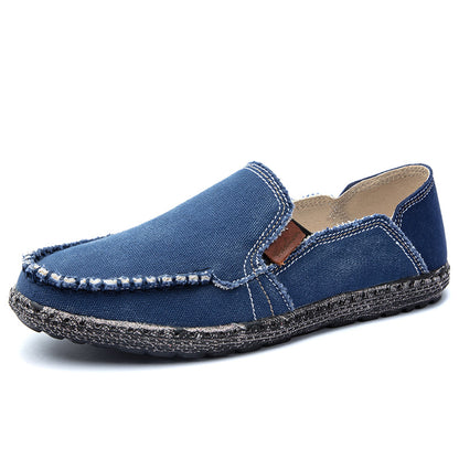Men's Canvas Slip On Casual Moc Toe Loafers